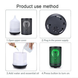 Difusor de Aroma Ultrasónico Owl de 300 ml, Mini Humidificador Metálico con Luz LED para Uso Doméstico y Comercial - Product Image 5
