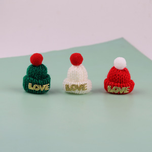 Écharpe et bonnet en laine tricotée gaufrée pour mini-poupée, accessoire de Noël, décoration DIY pour bouteille de vin, tissu doux, lavage à la main uniquement - Product Image 3