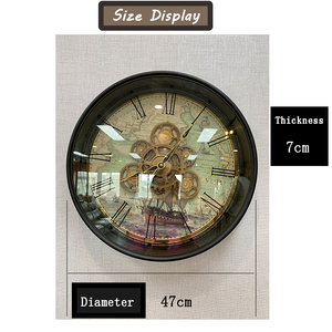 <span class=keywords><strong>Horloge</strong></span> <span class=keywords><strong>murale</strong></span> à mouvement silencieux à quartz en métal rustique carrée à une seule face avec <span class=keywords><strong>aiguilles</strong></span> et engrenages mobiles réels, chiffres romains, nouvelle collection 2025 - Product Image 5