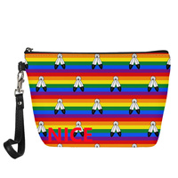Trousse de Maquillage Personnalisée en Cuir PU Effet Arc-en-ciel Two Spirit Gay pour les Voyages Interurbains, le Rangement sur Coiffeuse et les Stocks en Gros