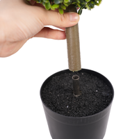 Arbre Topiaire Artificiel en Buis PE de 90 cm, 3 Boules, Résistant aux UV, Écologique, Plante Artificielle en Pot pour Jardin et Hôtel (Vente en Gros)