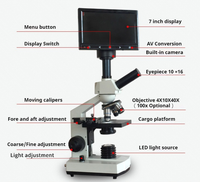 WEIAI Meilleure Vente Microscope Numérique Écran HD Binoculaire Biologique 400x Cellulaire Biologique pour Laboratoire Médical