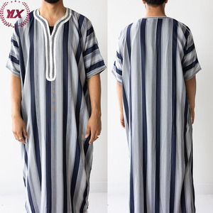 <span class=keywords><strong>2023</strong></span> haute qualité marocain saoudien Ikaf saoudien caftan Jilbab musulman vêtements demi manches arabe Thobes pour hommes - Product Image 5