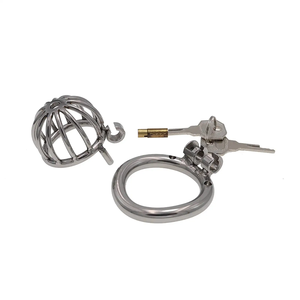 BDSM Bondage juguetes sexuales hombres <span class=keywords><strong>Acero</strong></span> <span class=keywords><strong>inoxidable</strong></span> castidad jaula bloqueo cinturón de castidad dispositivo pene jaula esclavo castigar diversión para parejas - Product Image 1