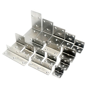 Support triangulaire en acier inoxydable, épaisseur 3 mm, 6 trous, support à angle droit pour fixation renforcée de porte-fenêtre - Product Image 1