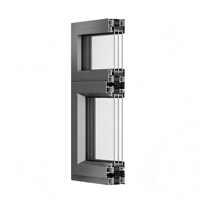 Ventanas Abatibles de Apertura Interior con Perfil de Aleación de Aluminio y Vidrio Triple Doble Aislante 3i-Low-E con Ventana Fija Grande