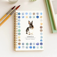 Tiere & Garten Aquarell-Malbuch Spiralgebunden Anfängerfreundliches Geschenkset mit Papiereinband 6,5x9 Zoll 28 Seiten