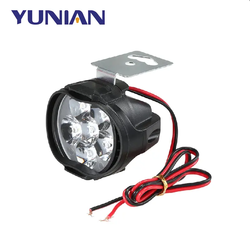 6 LED evrensel 12V motosiklet LED far Scooter Moto süper parlak sis spot gündüz farları ile anahtarı