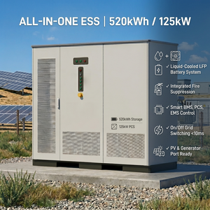 Système de batterie LFP haute tension 832V 520kWh 125kW Stockage d'énergie commercial refroidi par liquide BESS - Product Image 3
