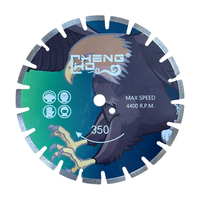 Lame diamantée verte de 14 pouces soudée au laser pour béton avec protection anti-déchirure |   Utilisation sèche/humide