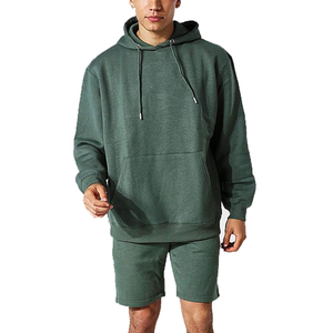 Ensemble sweat à capuche et short pour homme, survêtement en coton, vêtements de voyage - Product Image 1