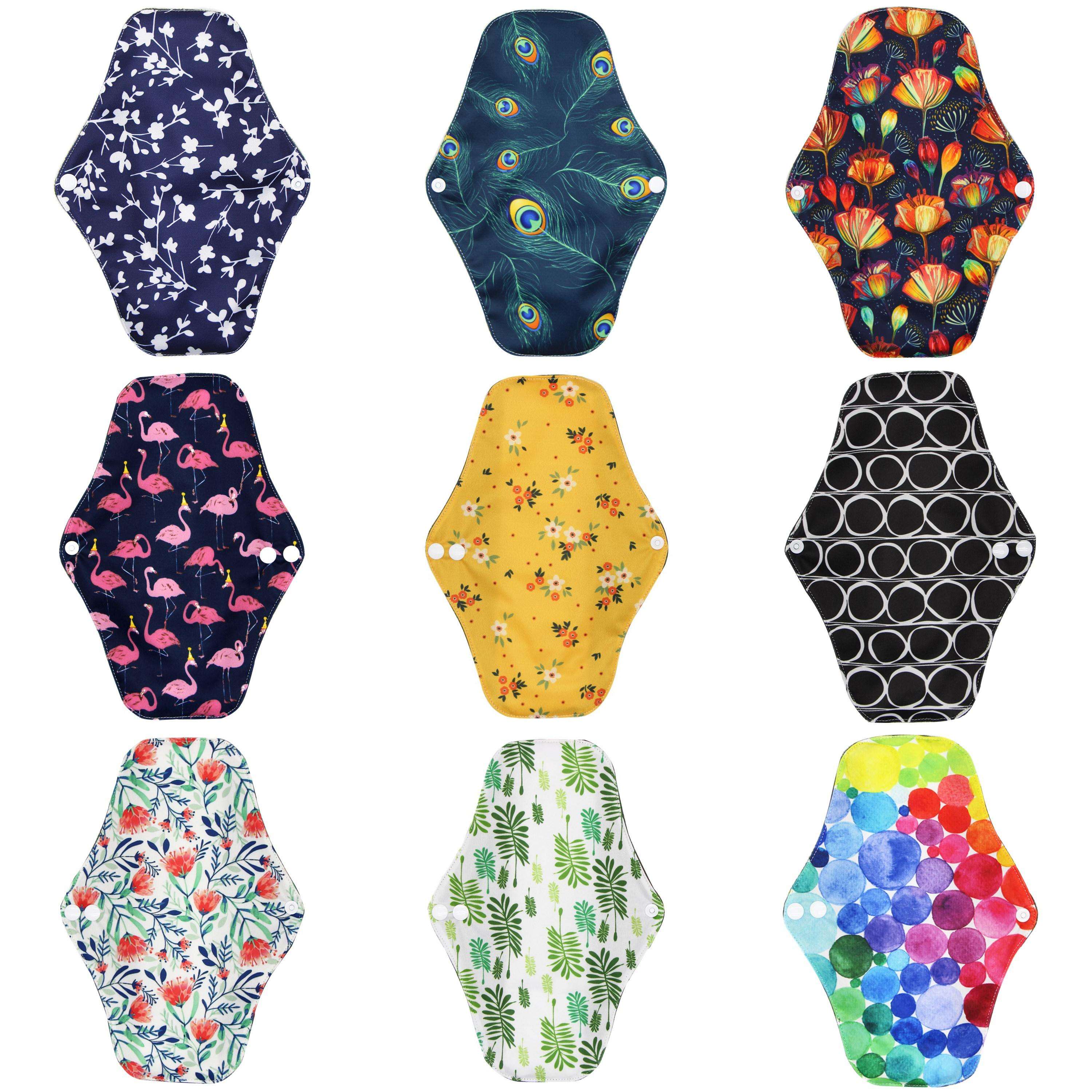 Reusable Sanitary Cloth bamboo anti slip fabric washable cloth menstrual pads Bamboo Women Comfort Sanitary Napkin