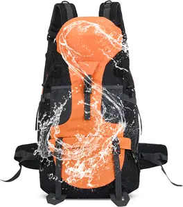 モリーハイキングバックパック50Lキャンプ軽量バッグアウトドアハイキング防水登山旅行サイクリングダブルバックパック