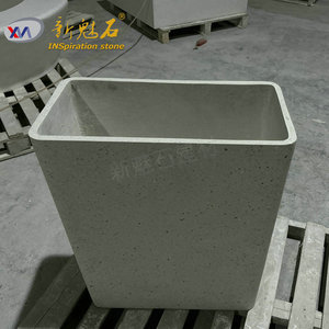 Maceta Rectangular de Hormigón para Plantas, Material de Construcción de Piedra, Color Gris, Alto Rendimiento, para Interiores y Exteriores - Product Image 2