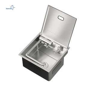 T304 thép không gỉ RV thanh chìm 16x18 inch topmount với vòi có thể gập lại & thớt-Gunmetal grey PVD lớp phủ - Product Image 1