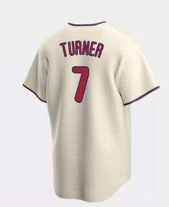 Heren Philadelphia honkbalshirts # 7 Trea Turner witte jersey met krijtstreepjes - Product Image 5