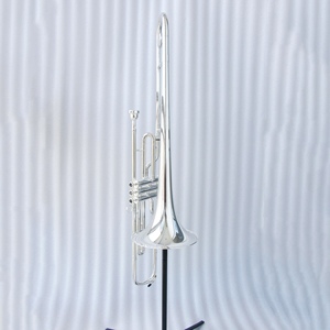 Trombone à pistons professionnel <span class=keywords><strong>de</strong></span> haute qualité, tonalité Do, corps <span class=keywords><strong>en</strong></span> laiton plaqué argent, glissière <span class=keywords><strong>en</strong></span> cupronickel, <span class=keywords><strong>en</strong></span> promotion avec étui - Product Image 1