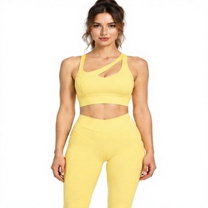 Women Yoga Bra Seamless Four Way Stretch Fitness Gym Running Workout Crop <b>Top</b> Breathable Fabric Logo <b>Low</b> MOQ Cross <b>Back</b> - Product Image 3