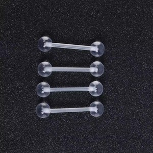 Amelia hipoalergénico acrílico ceja/nariz/<span class=keywords><strong>labio</strong></span>/lengua/vientre <span class=keywords><strong>Piercing</strong></span> hombres mujeres Stud transparente redondo cuenta tabique joyería - Product Image 1