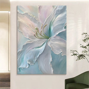 Dipinto a Olio Moderno Minimalista con Texture Floreale 3D, Decorazione per Soggiorno in Tonalità Crema, Grande Arte Murale con Peonie Francesi per Ingresso - Product Image 4