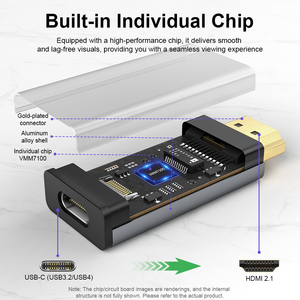 <span class=keywords><strong>Adaptador</strong></span> ULT-unite de un solo sentido, chapado en oro, <span class=keywords><strong>USB</strong></span> tipo C <span class=keywords><strong>hembra</strong></span> <span class=keywords><strong>a</strong></span> <span class=keywords><strong>HDMI</strong></span> macho, 8K 60Hz, nuevo, Plug and Play - Product Image 5