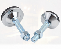Pieds de nivellement réglables robustes, pied de support de machine chromé avec base en caoutchouc anti-vibration M8 M10 M12 M16