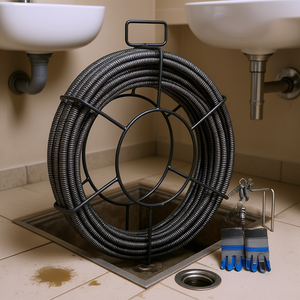 Cable desatascador de tuberías de 100 pies y 1/2 pulgada con núcleo sólido para la eliminación de obstrucciones en alcantarillas - Product Image 2