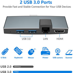 Convertidor portátil <span class=keywords><strong>6</strong></span> puertos HUB Tipo C USB HUB USB 3,0*2 TF SD Tipo C 1000M megabit hub para <span class=keywords><strong>Surface</strong></span> <span class=keywords><strong>Pro</strong></span> 4/5/<span class=keywords><strong>6</strong></span> - Product Image 3