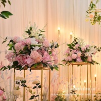 Centre de table en fleurs artificielles, décorations de table, fleurs mélangées faites à la main, arrangement de bouquets modernes en forme de boule, décoration de mariage et de fête