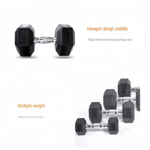 Fitness Home Hexagonal Rubber-Coated <b>Dumbbells</b> for Fitness, Home Use for Men and Women,Solid Cast Iron Weightlifting <b>Dumbbell</b> - Product Image 1