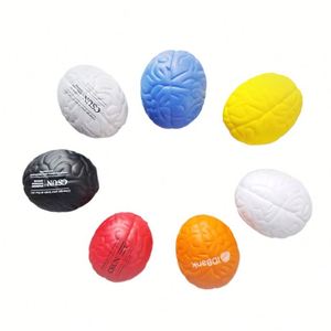 Custom Logo Stress Relief Brain Ball - Squishy Foam Sensory <b>Toy</b> for Kids & Adults - Promotional Gift Idea - Product Image 1