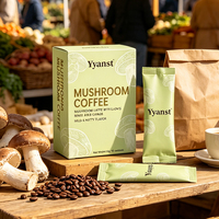 Café Latte aux Champignons Crinière de Lion et Chaga, saveur Noisette Douce, 10g*10 Sachets, Boîte Verte Claire, Pour la Maison, les Voyages, Soin Immunitaire Quotidien, OEM, Vente en Gros