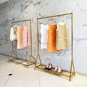 दुकानों के लिए लक्जरी बुटीक प्रदर्शन रैक, चल रहे कपड़े की लटकी रैक लाइट ड्यूटी परिधान प्रदर्शन - Product Image 4