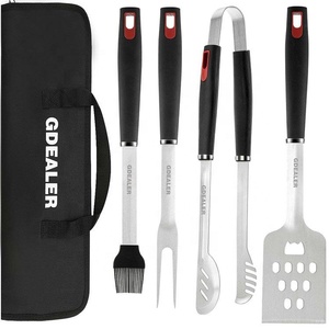 Vente chaude 5 PIÈCES En Acier Inoxydable BBQ Accessoires <span class=keywords><strong>Kit</strong></span> <span class=keywords><strong>Barbecue</strong></span> Outils Ensemble Cadeau pour <span class=keywords><strong>Barbecue</strong></span> Intérieur/Extérieur - Product Image 2