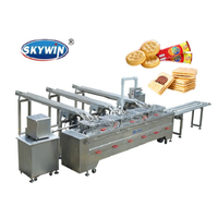 Prix d'usine, ligne de production de biscuits sandwich, machine d'emballage de biscuits sandwich, machine d'emballage en forme de coussin