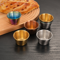 Mini-coupelles personnalisées rondes en acier inoxydable pour assaisonnements et sauces