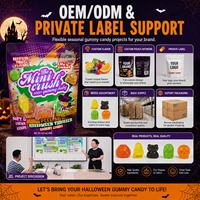 Afpelbare gummy snoepjes Halloween pompoen emmervormige zachte fruitgelei snoepjes groothandel feestfavoren