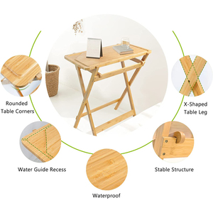 Bàn Dã Ngoại Gấp Bằng Tre Ngoài Trời Tiện Dụng Với Thớt Mặt Trên Có Thể Tháo Rời - Product Image 2