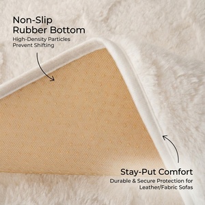 Copridivano in Finta Pelliccia di Coniglio in 3 Pezzi, Antiscivolo, Ultra Morbido, <span class=keywords><strong>per</strong></span> Casa, Stile Lussuoso e Discreto - Product Image 2