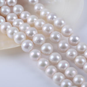 Perles rondes Edison en gros, faites à la main, 11-14 mm, perles d'eau douce naturelles, perles blanches en vrac pour la fabrication de bijoux - Product Image 1