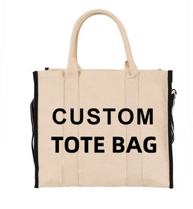 Customized logo letter <b>travel</b> <b>bag</b> wholesale canvas cotton reusable women's handbag high-quality <b>crossbody</b> <b>bag</b> - Product Image 1