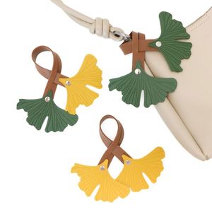 Creative PU Leather Gingko Bag Charm Pendant Fashion Handbag <b>Ornament</b> <b>Car</b> Keychain Accessories - Product Image 1