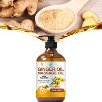 Huile de massage corporelle à l'extrait d'herbes de gingembre biologique 100% pure pressée à froid parfumée pour tous types de peau