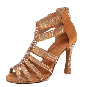 Chaussures de danse latine en strass chaudes bachata chaussures de danse jazz moderne salsa semelle souple confortable