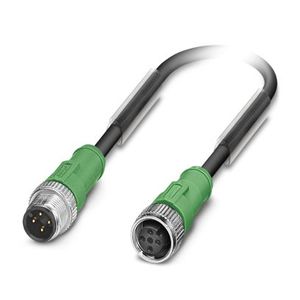 Câble capteur/'actionneur 1099220, 3 m de long, 4 pôles, connecteur mâle-femelle droit, PU <span class=keywords><strong>noir</strong></span> avec gaine grise, IP65/IP67, <span class=keywords><strong>SAC</strong></span> - Product Image 1