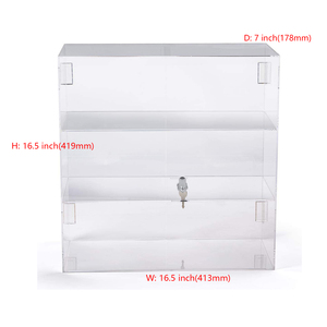 <span class=keywords><strong>Vitrina</strong></span> <span class=keywords><strong>de</strong></span> encimera <span class=keywords><strong>de</strong></span> acrílico transparente <span class=keywords><strong>de</strong></span> 2 niveles moderna con puertas con bisagras <span class=keywords><strong>de</strong></span> bloqueo - Product Image 2