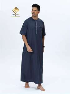Robe arabe élégante pour homme - Vêtement de prière doux à manches courtes, lavable en machine, adapté à toutes les saisons, tissu de qualité - Product Image 5