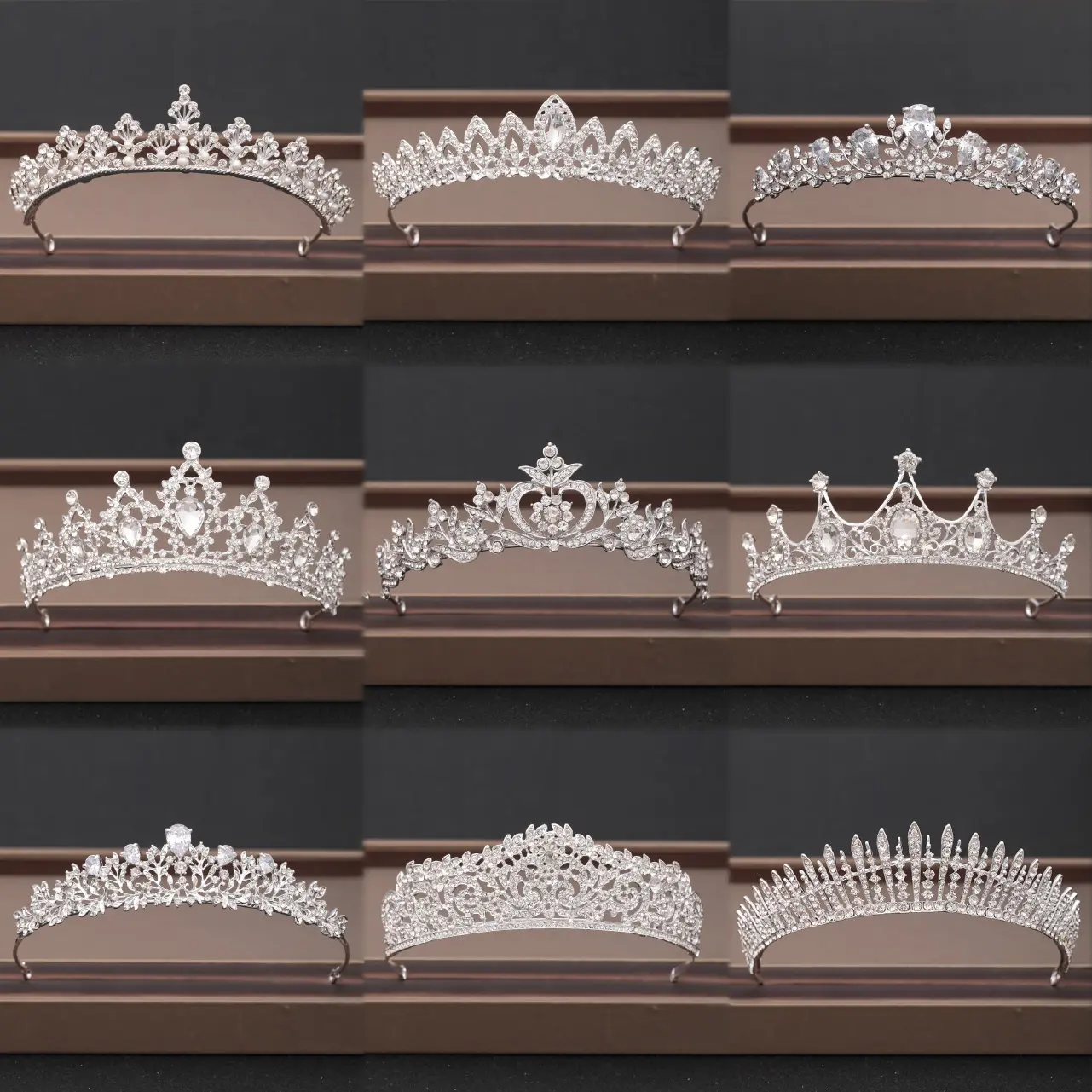 Toptan düğün Crowns Tiaras ve altın kristal Rhinestone Crowns ve gelin Tiara kızlar için