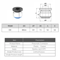 3DSWAY para Bambulab X1C/P1P/P1S, Piezas de Sensor de Extrusora, Serie P1/X1, Tubo de PTFE, Interruptor Hall, Conector Neumático, Filamento de 1.75mm