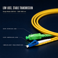 Cordon de brassage fibre optique intérieur 1,8 mm G657A2 Monomode Simplex LSZH Jaune SC APC LC UPC FTTH Longueur personnalisée